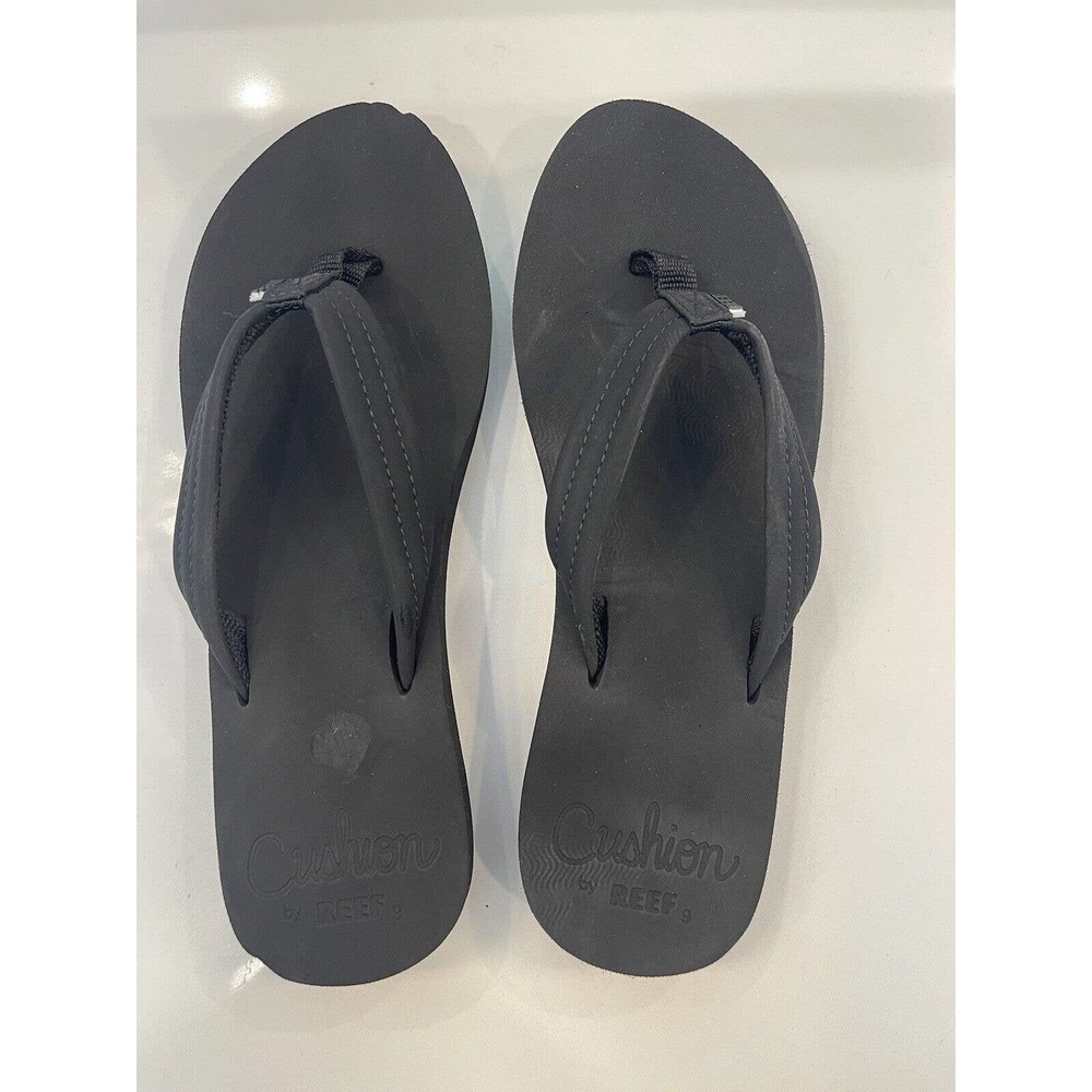 Reef Women's Cushion Cloud Flip Flops - Black NWOT SZ 9